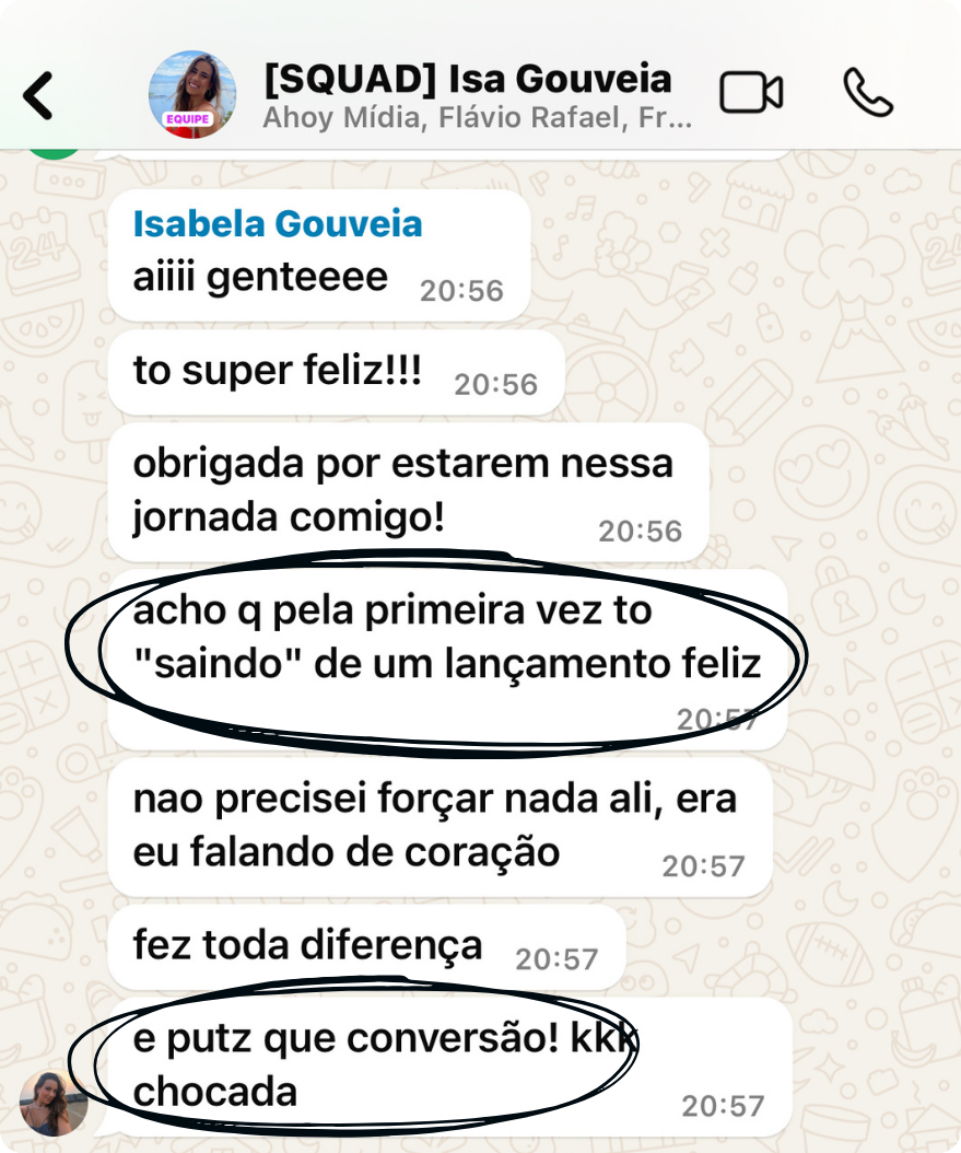 Depoimento da Isa.