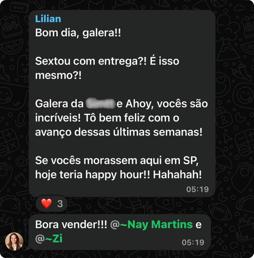 Depoimento da Lilian.