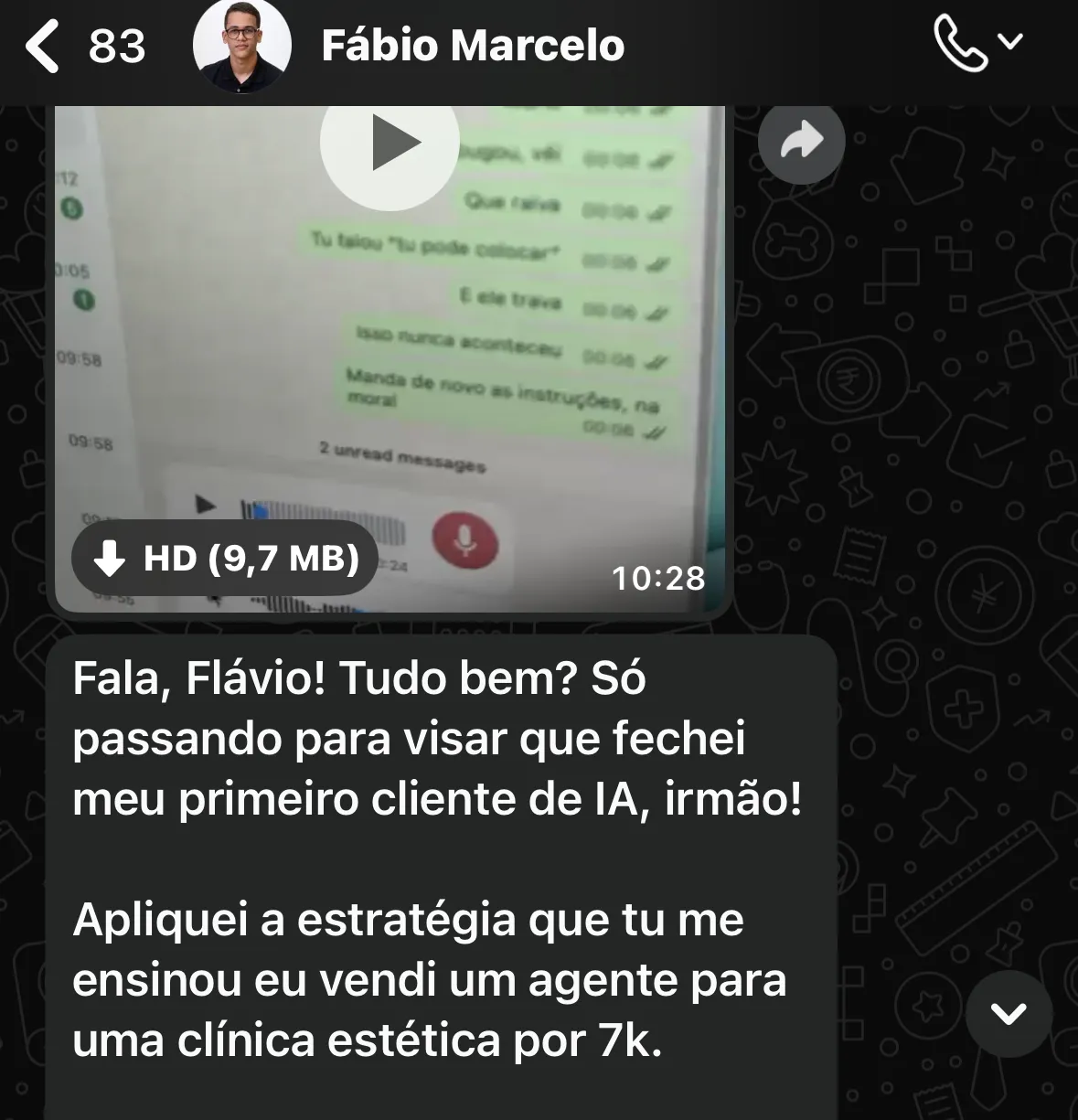 Depoimento do Fábio.